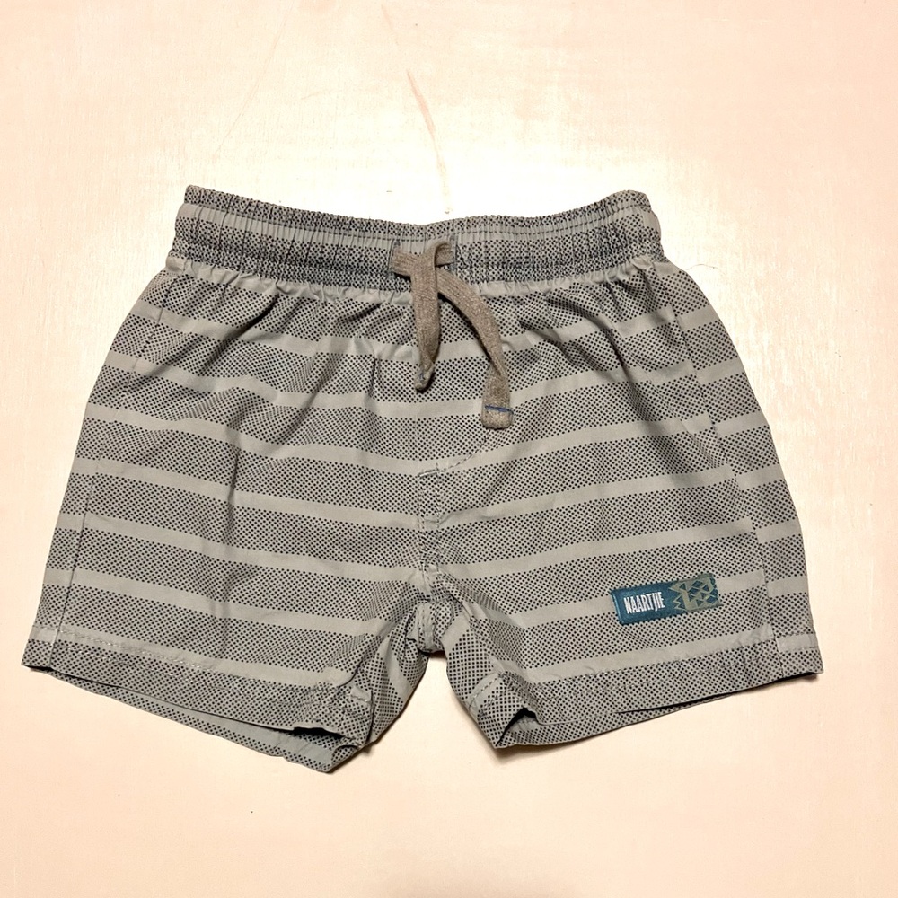 Naartjie Kids Pull-on Striped Shorts, Blue Gray - 3/6 mos (EUC)